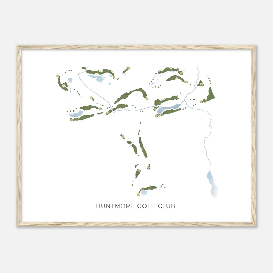 Scenic Huntmore Golf Club Modern Minimalist Course Map Poster