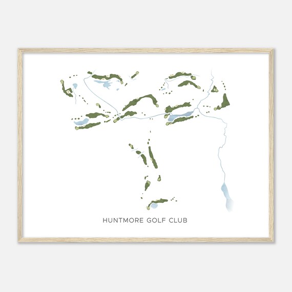 Huntmore Golf Club Michigan Modern Watercolor Map Golfer Gift Golf Wall Art Golf Poster Print Course Layout