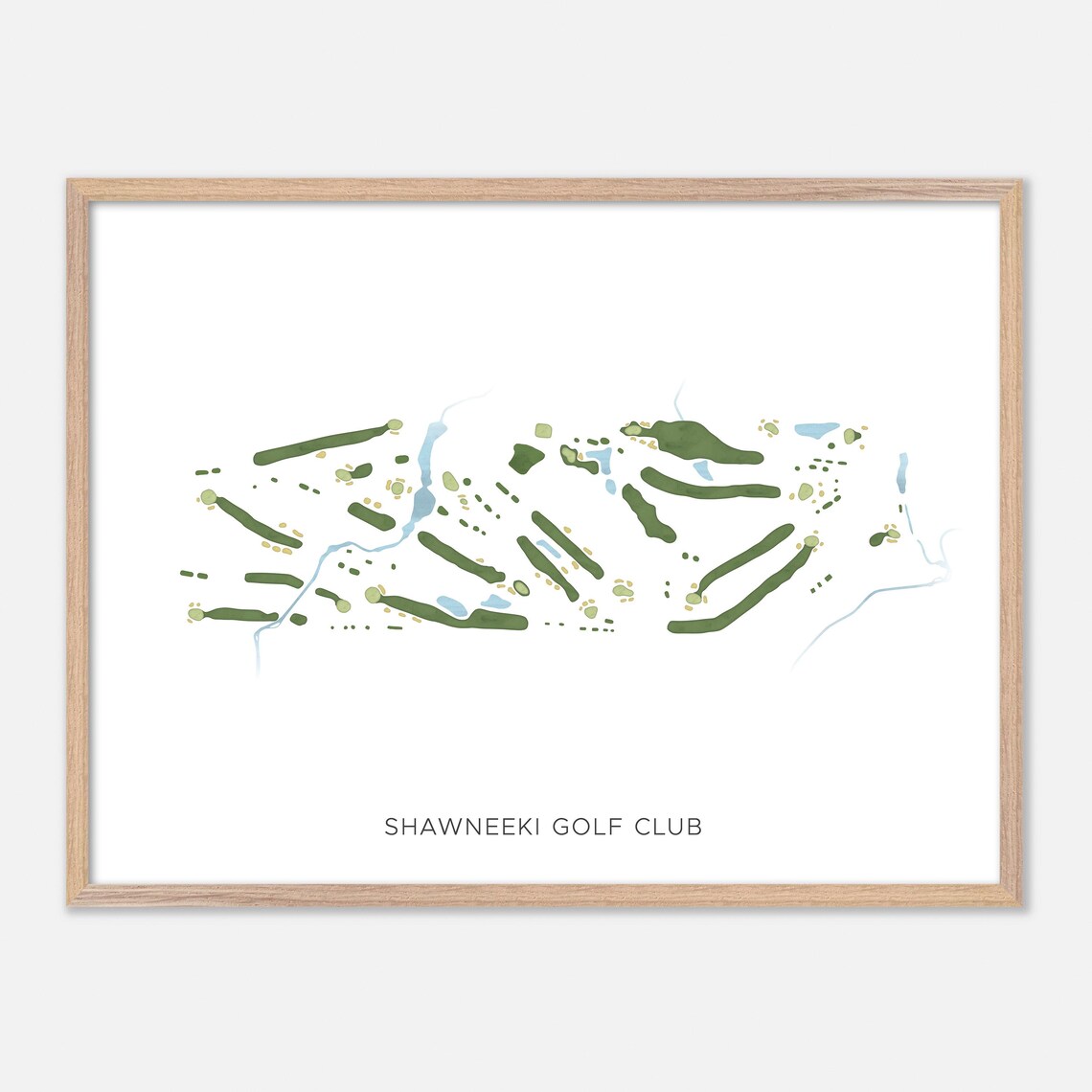 Shawneeki Golf Club East Gwillimbury Modern Watercolor Map Poster