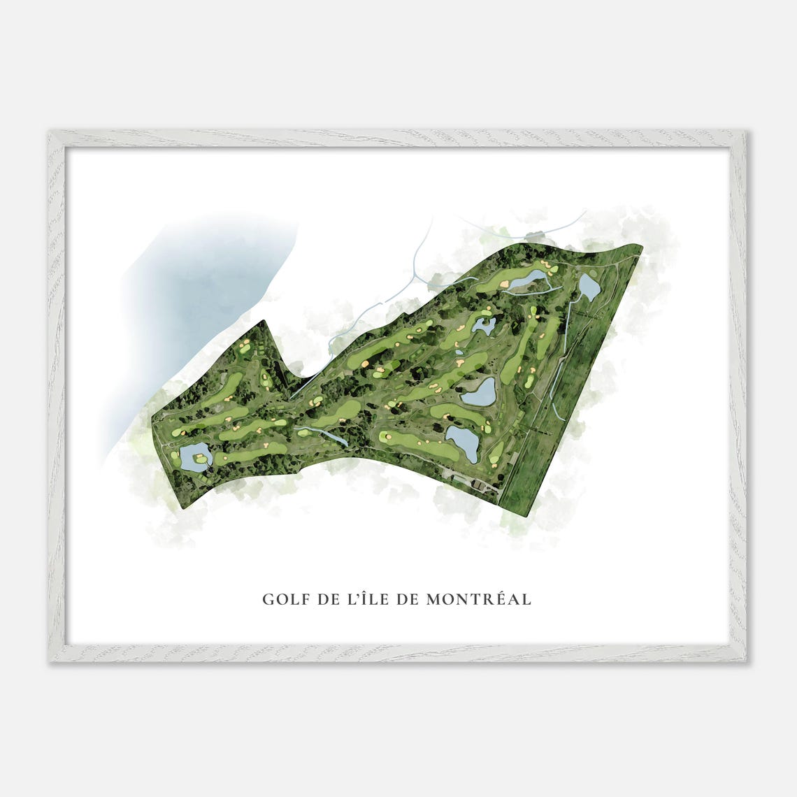 Golf de L'Île de Montréal Classic Watercolor Golf Course Map Poster - Image 3