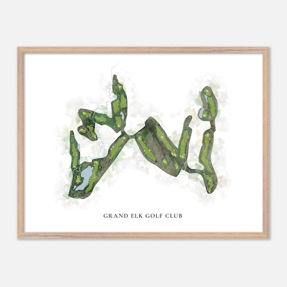 Grand Elk Golf Club Granby Colorado Classic Watercolor Map Golf Poster