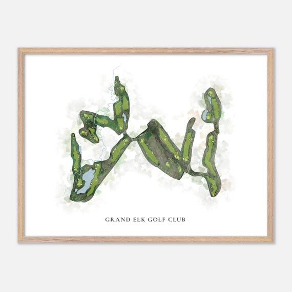 Grand Elk Golf Club In Granby Colorado Classic Watercolor Map Golfer Gift Golf Wall Art Golf Poster Print Course Layout