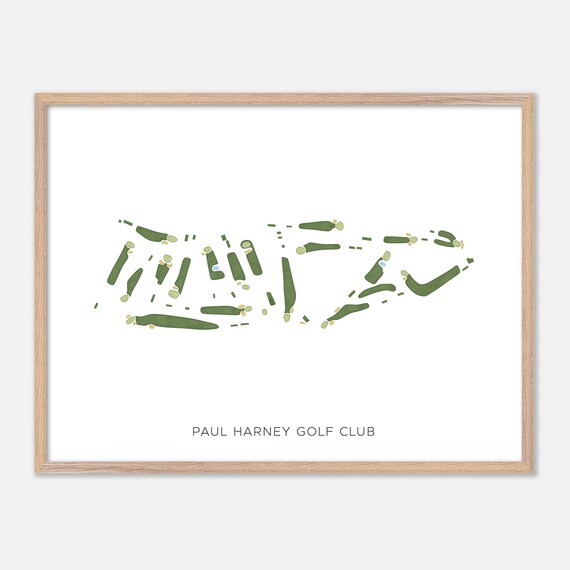 Paul Harney Golf Club Modern Minimalist Watercolor Map Poster