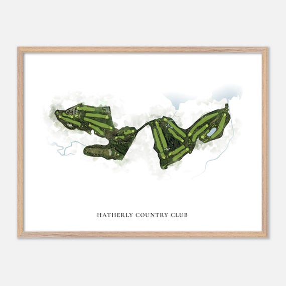 Hatherly Country Club In North Scituate Massachusetts Classic Watercolor Map Golfer Gift Golf Wall Art Golf Poster Print
