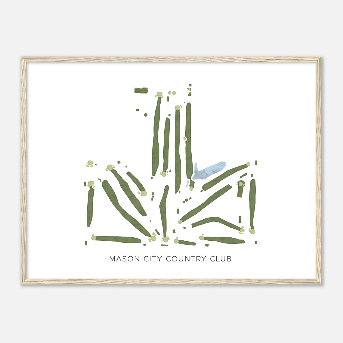 Mason City Country Club Modern Watercolor Golf Course Map Poster - Image 2