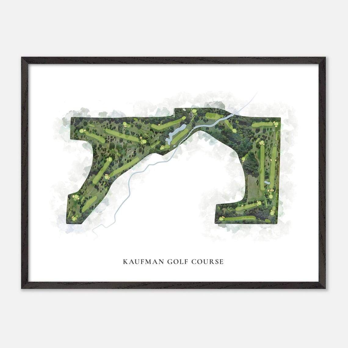 Kaufman Golf Course Michigan Classic Watercolor Course Map Poster - Image 5