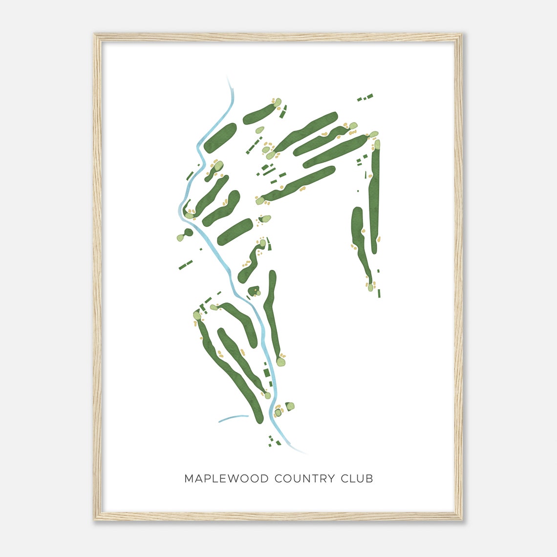Maplewood Country Club Modern Minimalist Course Map Art Poster - Image 2