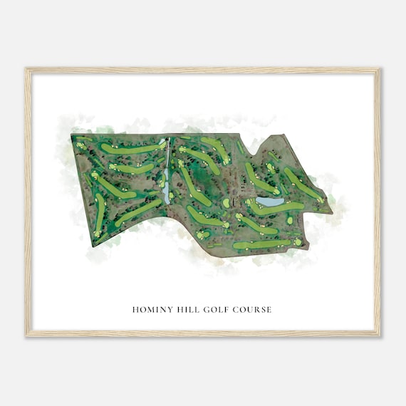 Hominy Hill Golf Course New Jersey Classic Watercolor Map Golfer Gift Golf Wall Art Golf Poster Print Course Layout