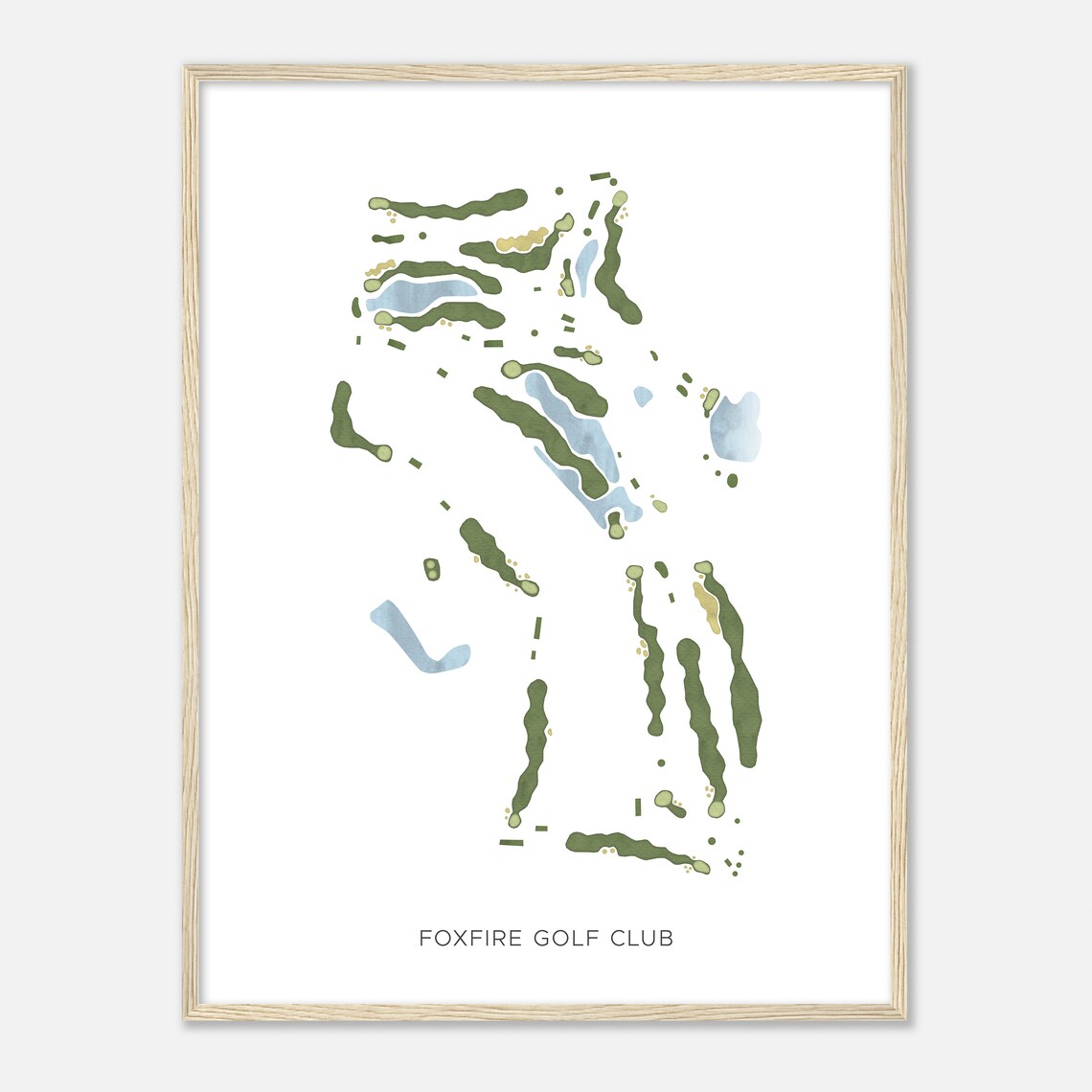 Foxfire Golf Club Wisconsin Modern Watercolor Map Golfer Gift Golf Wall Art Golf Poster Print Course Layout