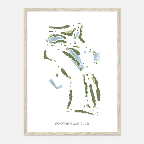 Foxfire Golf Club Wisconsin Modern Watercolor Map Golfer Gift Golf Wall Art Golf Poster Print Course Layout