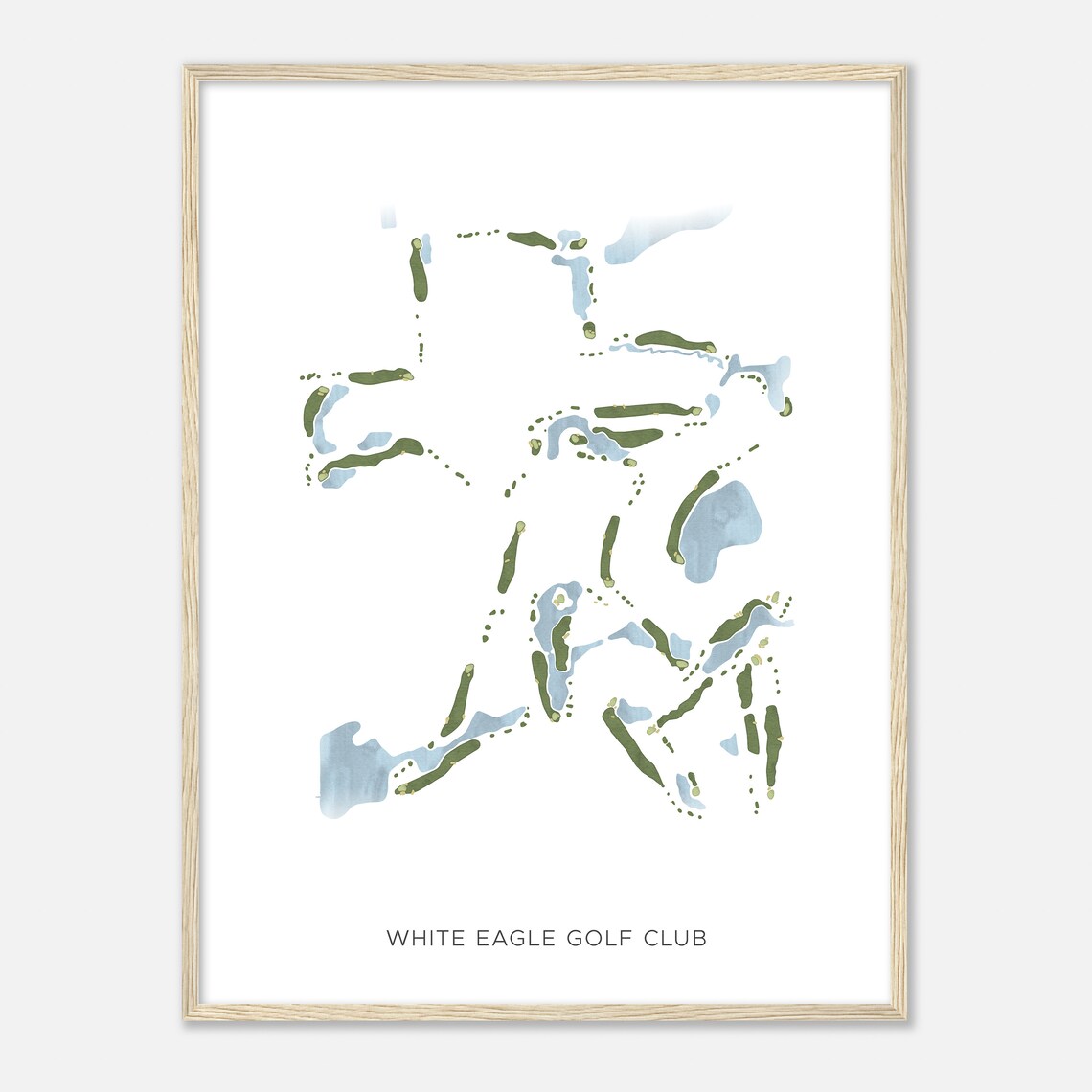 White Eagle Golf Club Illinois Modern Watercolor Map Golfer Gift Golf Wall Art Golf Poster Print Course Layout - Image 2