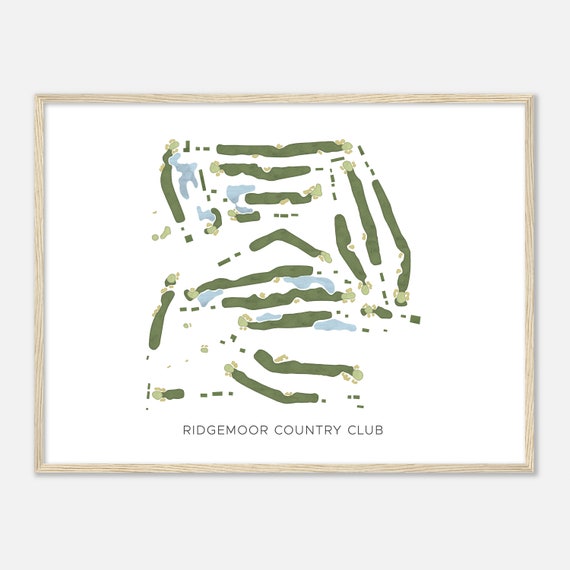 Ridgemoor Country Club Illinois Modern Watercolor Map Golfer Gift Golf Wall Art Golf Poster Print Course Layout