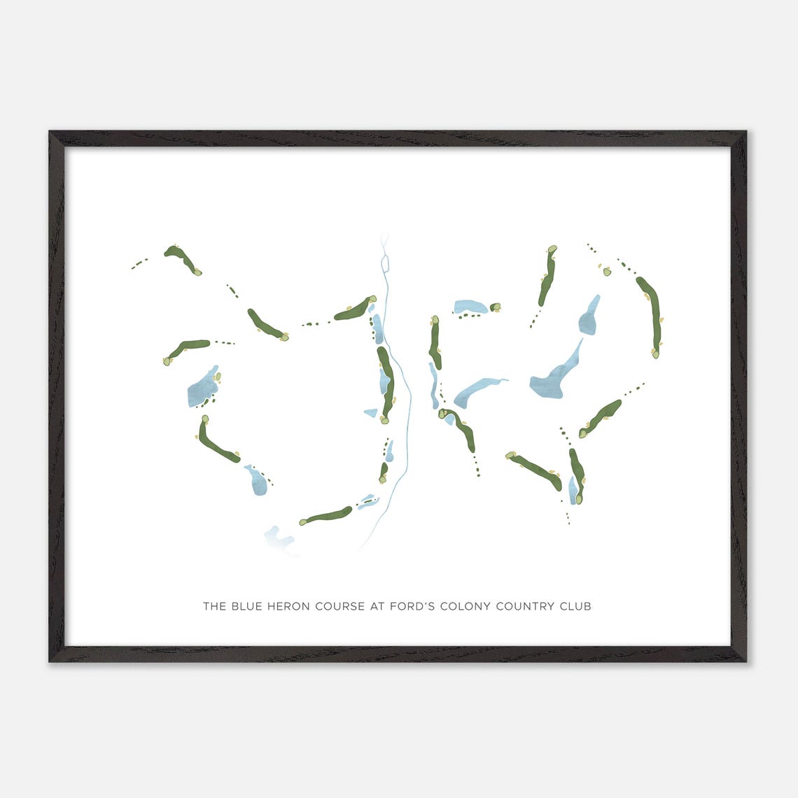Blue Heron Course at Ford's Colony Country Club Modern Map Poster - Image 5