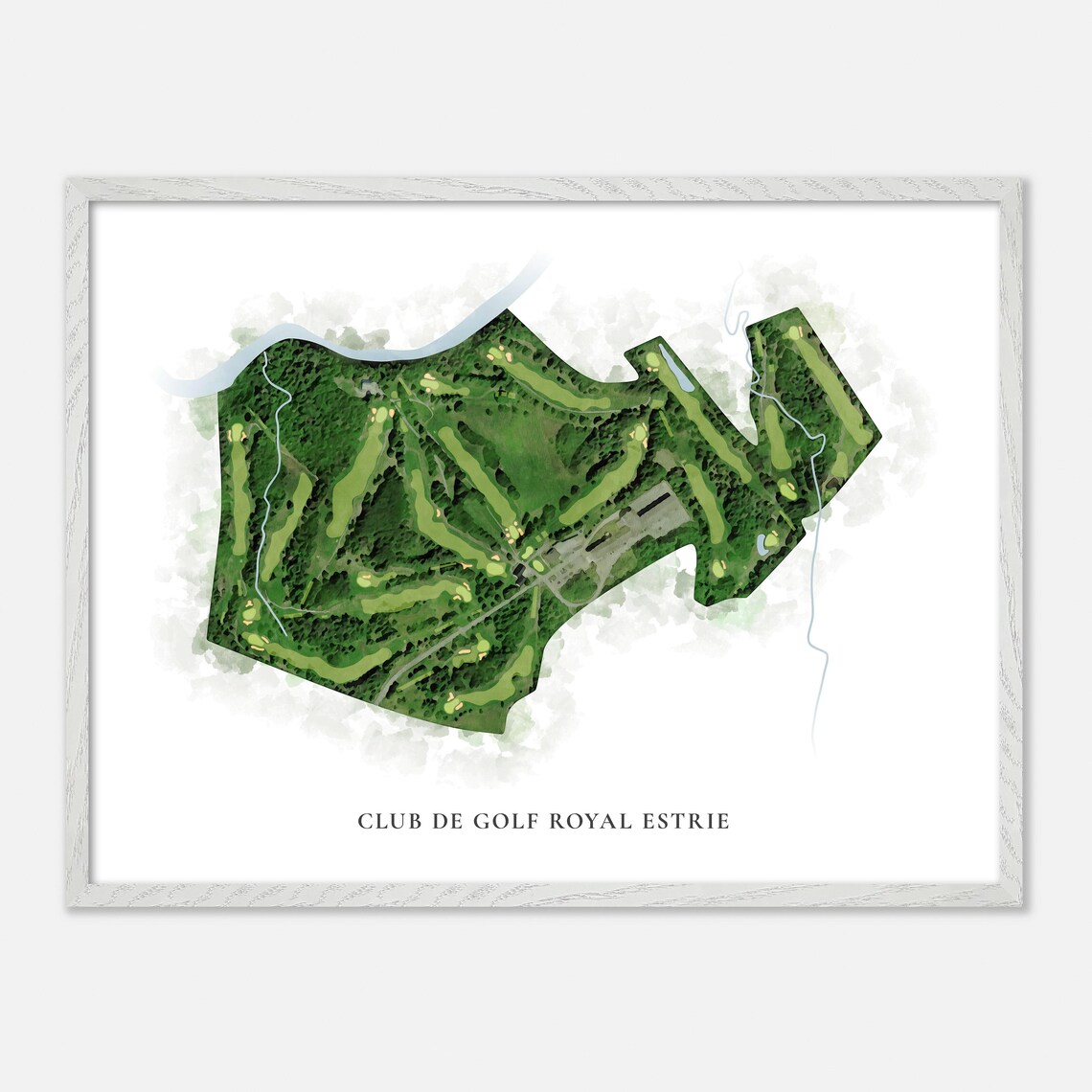 Club de Golf Royal Estrie Canada Classic Watercolor Golf Map Poster - Image 3