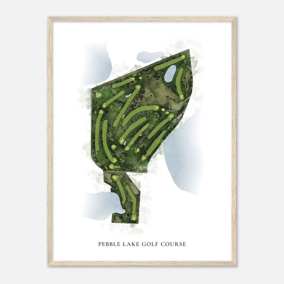 Pebble Lake Golf Course Minnesota Classic Watercolor Map Golfer Gift Golf Wall Art Golf Poster Print Course Layout