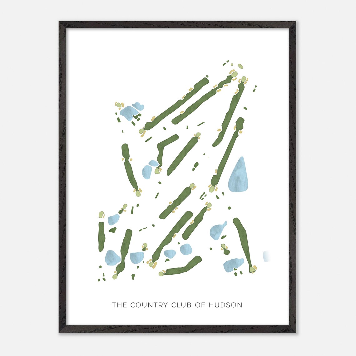 The Country Club of Hudson Golf Course Watercolor Map Art Poster - Image 3
