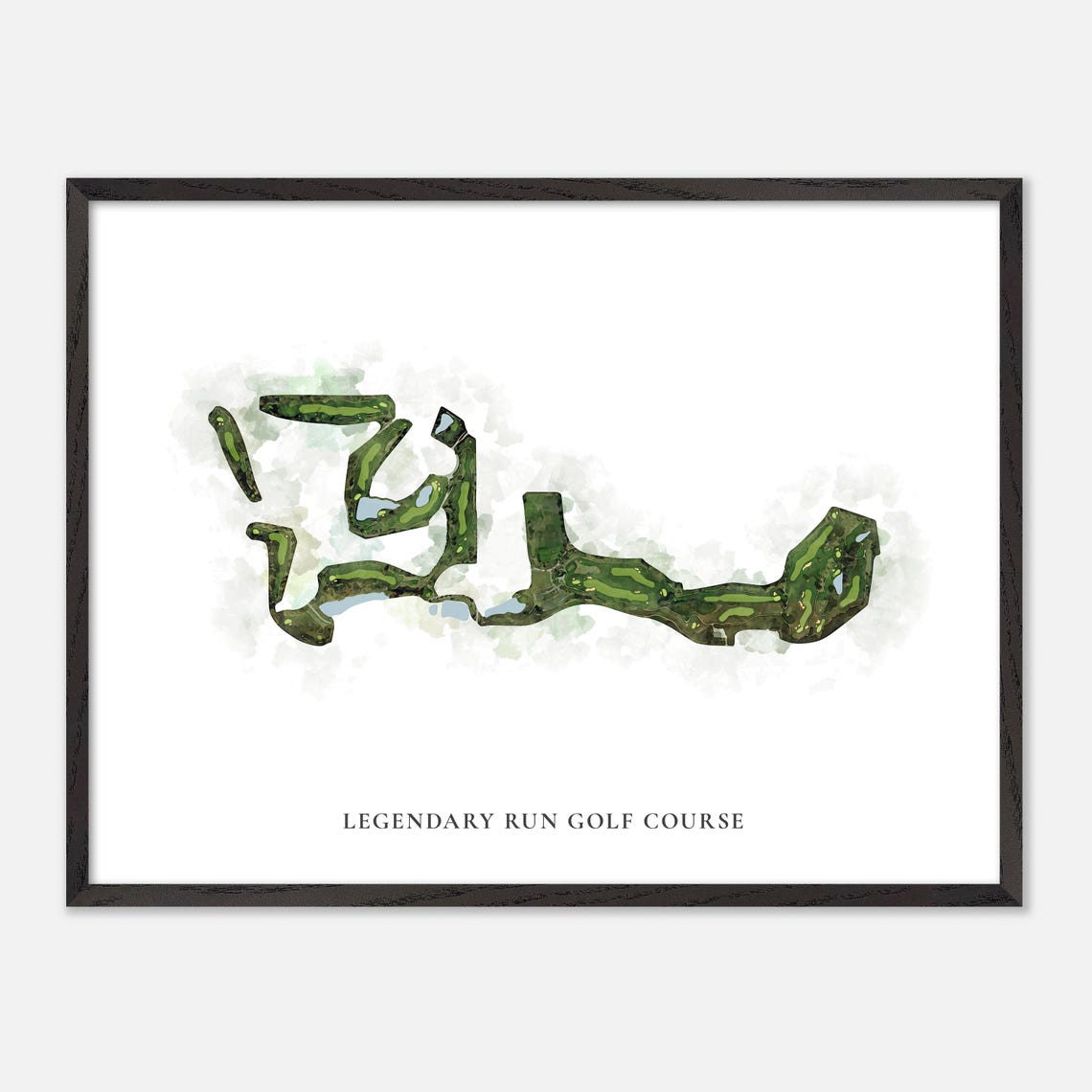 Legendary Run Golf Course Ohio Classic Watercolor Map Wall Art - Image 5