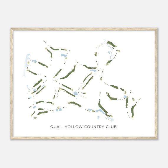 Quail Hollow Country Club Ohio Modern Watercolor Map Golfer Gift Golf Wall Art Golf Poster Print Course Layout