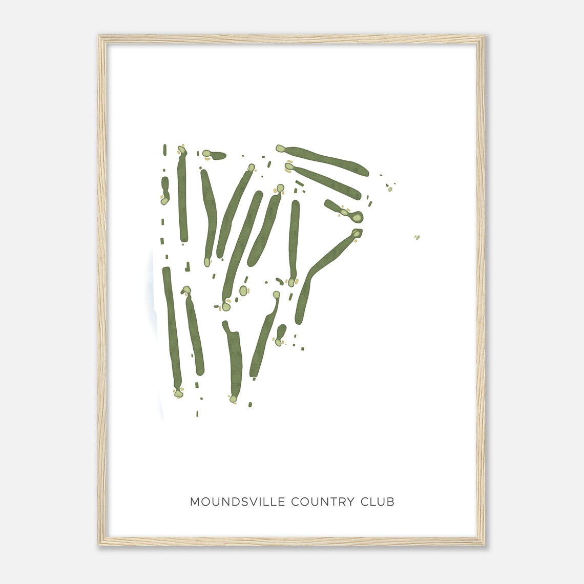 Moundsville Country Club Modern Minimalist Watercolor Map Poster