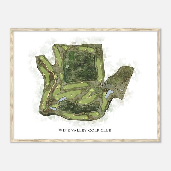 Wine Valley Golf Club Washington Classic Watercolor Map Golfer Gift Golf Wall Art Golf Poster Print Course Layout