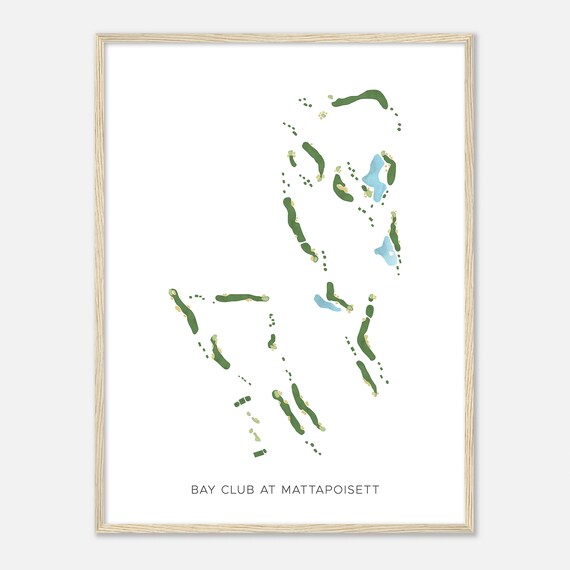 Bay Club At Mattapoisett Massachusetts Modern Watercolor Map Golfer Gift Golf Wall Art Golf Poster Print Course Layout