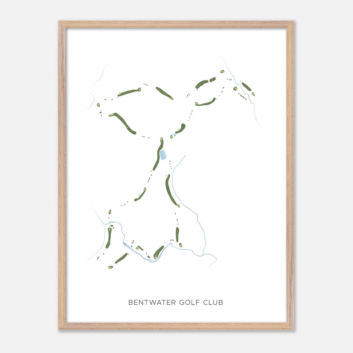 Bentwater Golf Club Acworth Georgia Modern Watercolor Golf Map Poster - Image 2