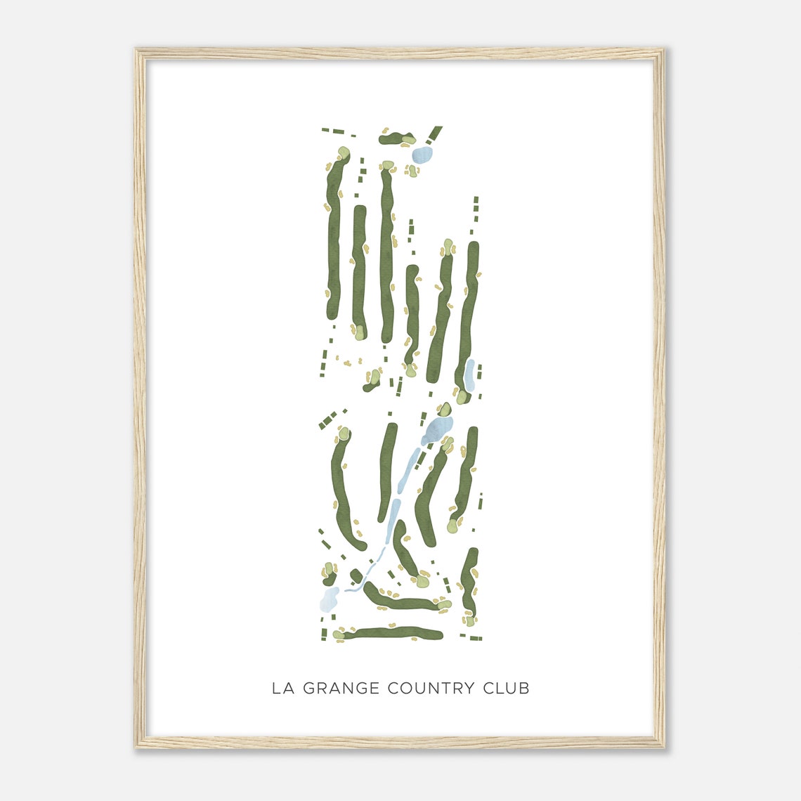 La Grange Country Club Minimal Watercolor Golf Course Map Gift Poster - Image 2
