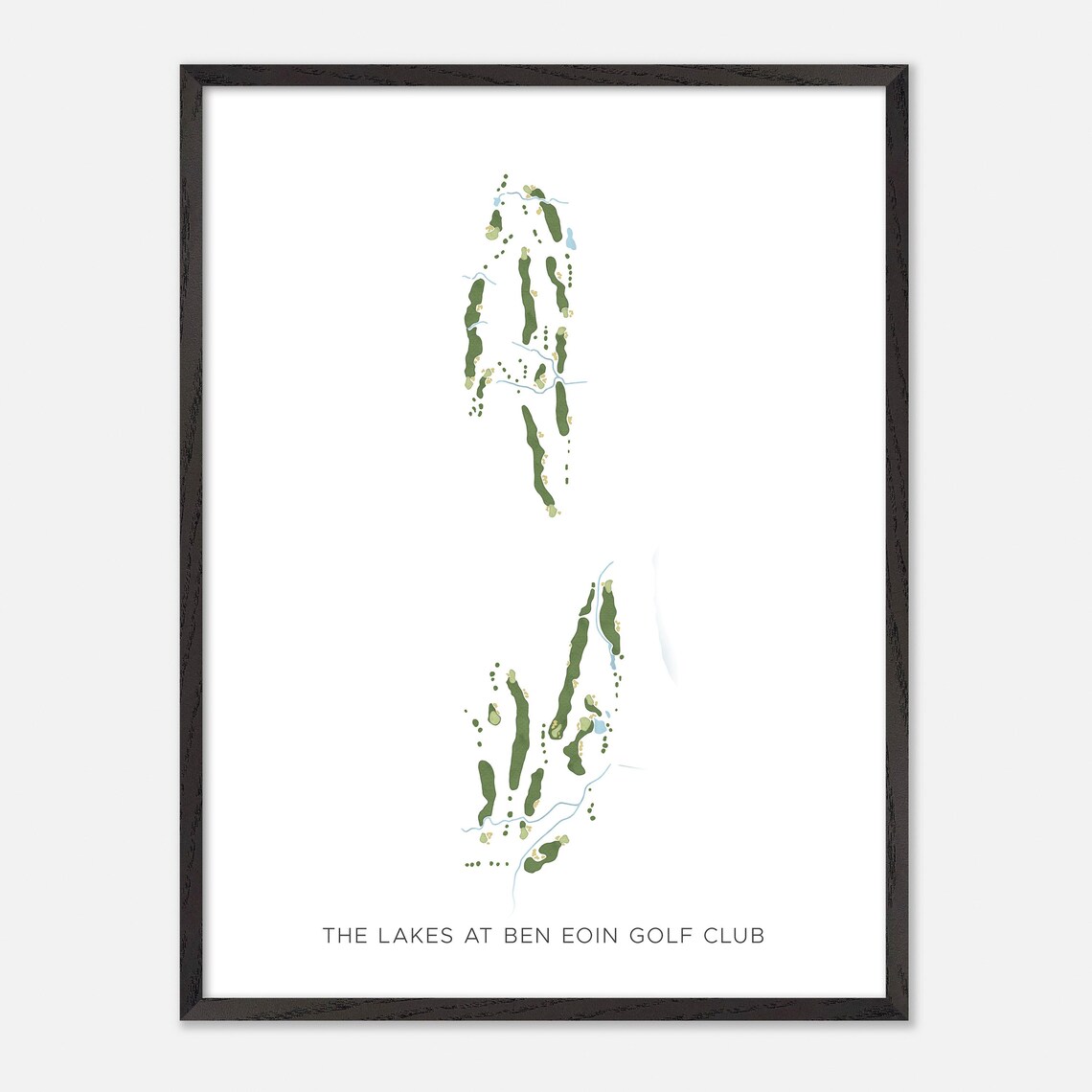 The Lakes at Ben Eoin Golf Club Canada Modern Watercolor Course Map Poster - Image 2