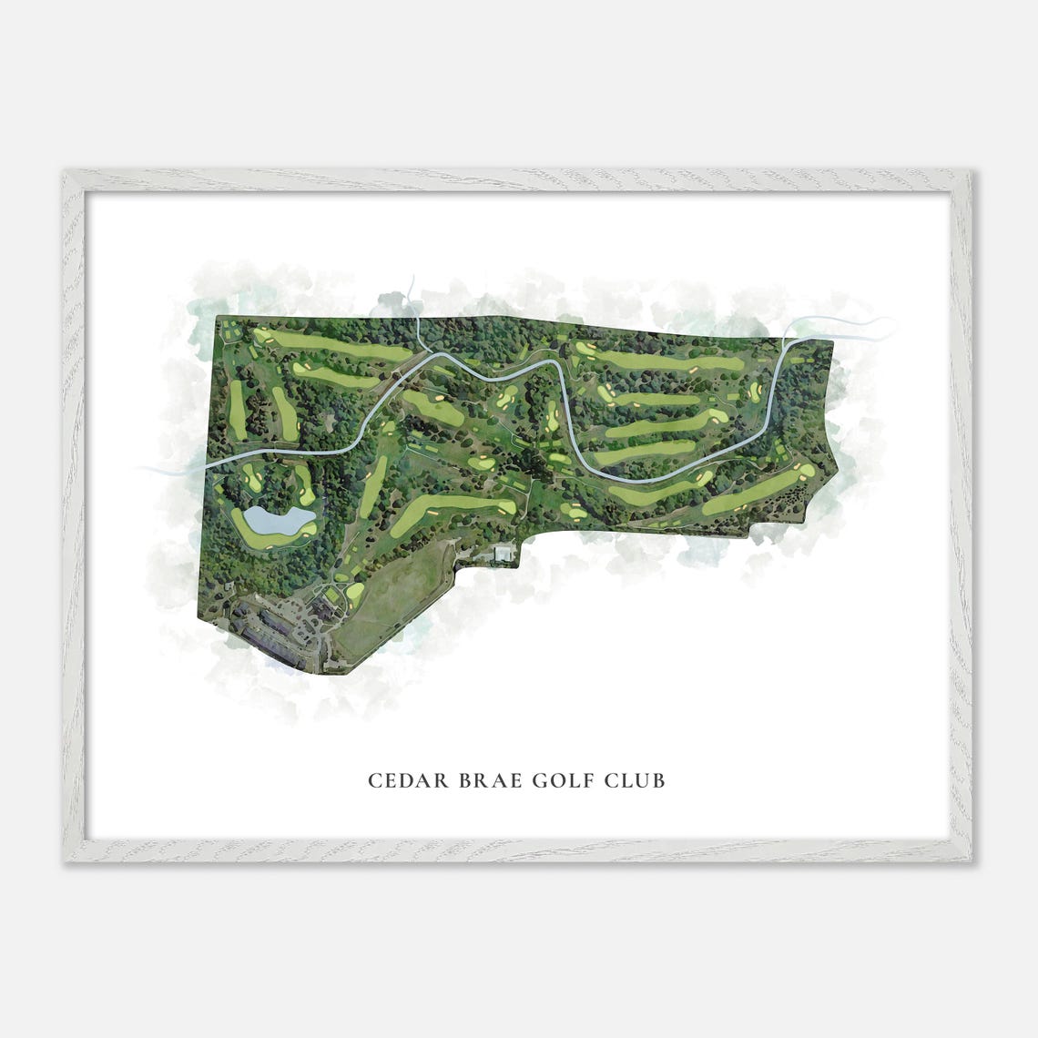Cedar Brae Golf Club Canada Classic Watercolor Course Map Poster - Image 3