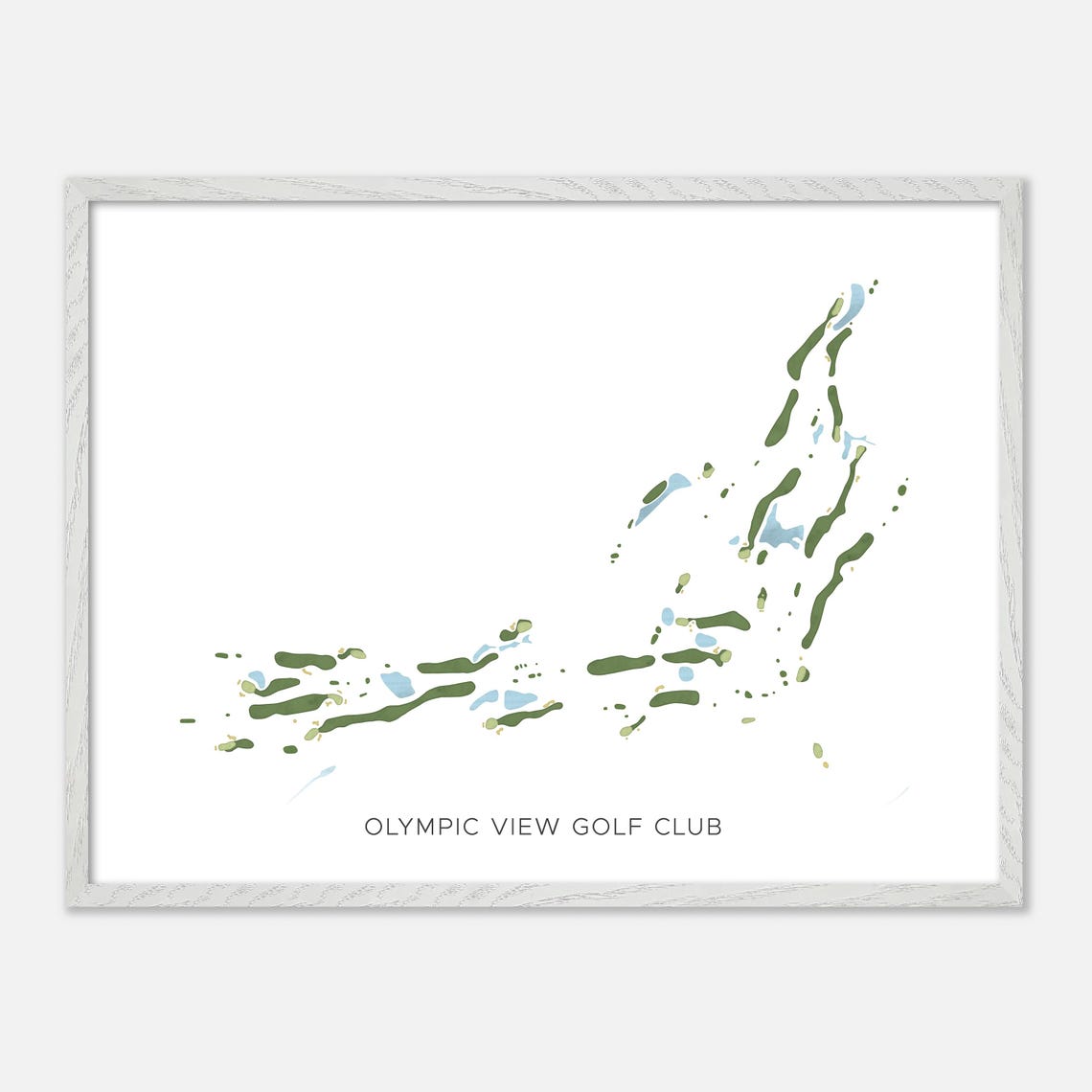 Olympic View Golf Club Canada Modern Watercolor Course Map Poster - Image 3