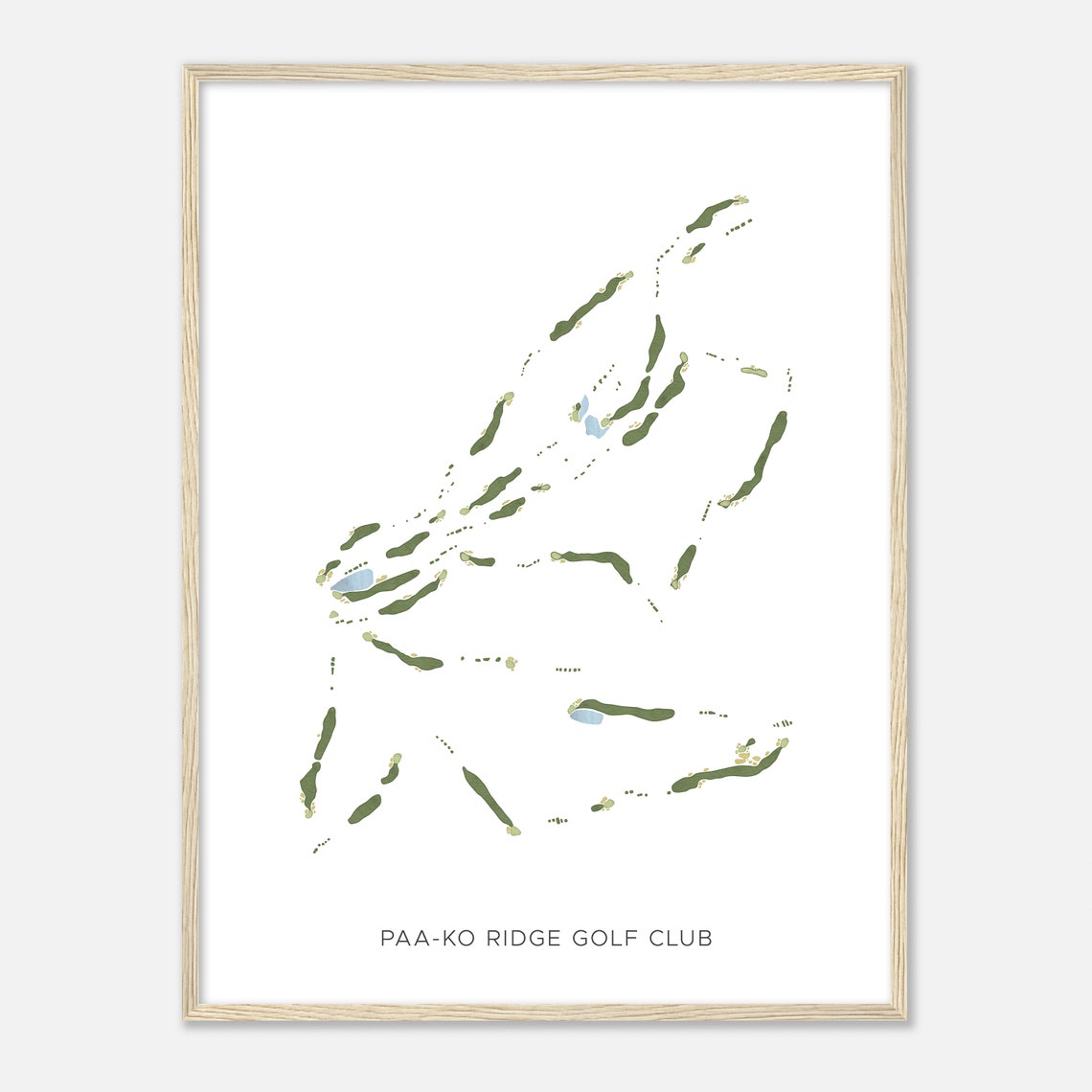 Paa Ko Ridge Golf Club Modern Fairway Watercolor Course Map Poster - Image 2