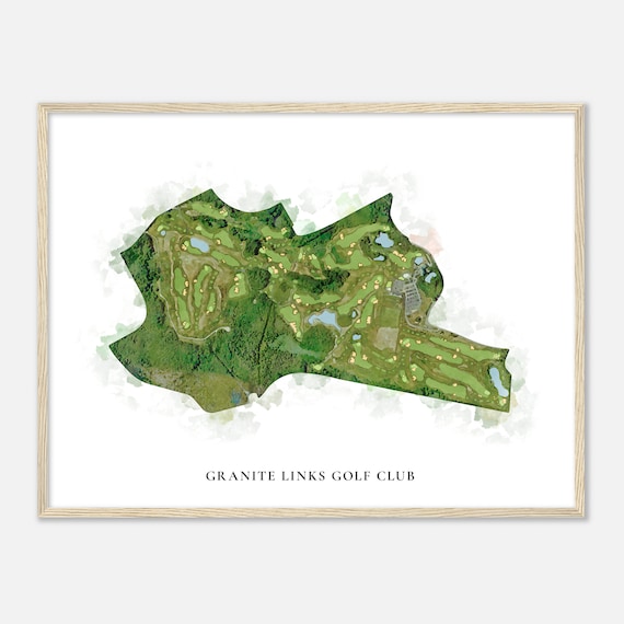Granite Links Golf Club Massachusetts Classic Watercolor Map Golfer Gift Golf Wall Art Golf Poster Print Course Layout