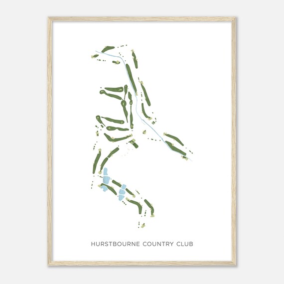 Hurstbourne Country Club Kentucky Modern Watercolor Course Map Poster