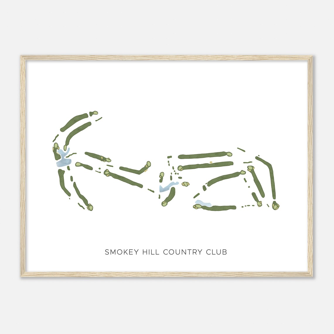 Smokey Hill Country Club Minimalist Watercolor Course Map Poster - Image 2