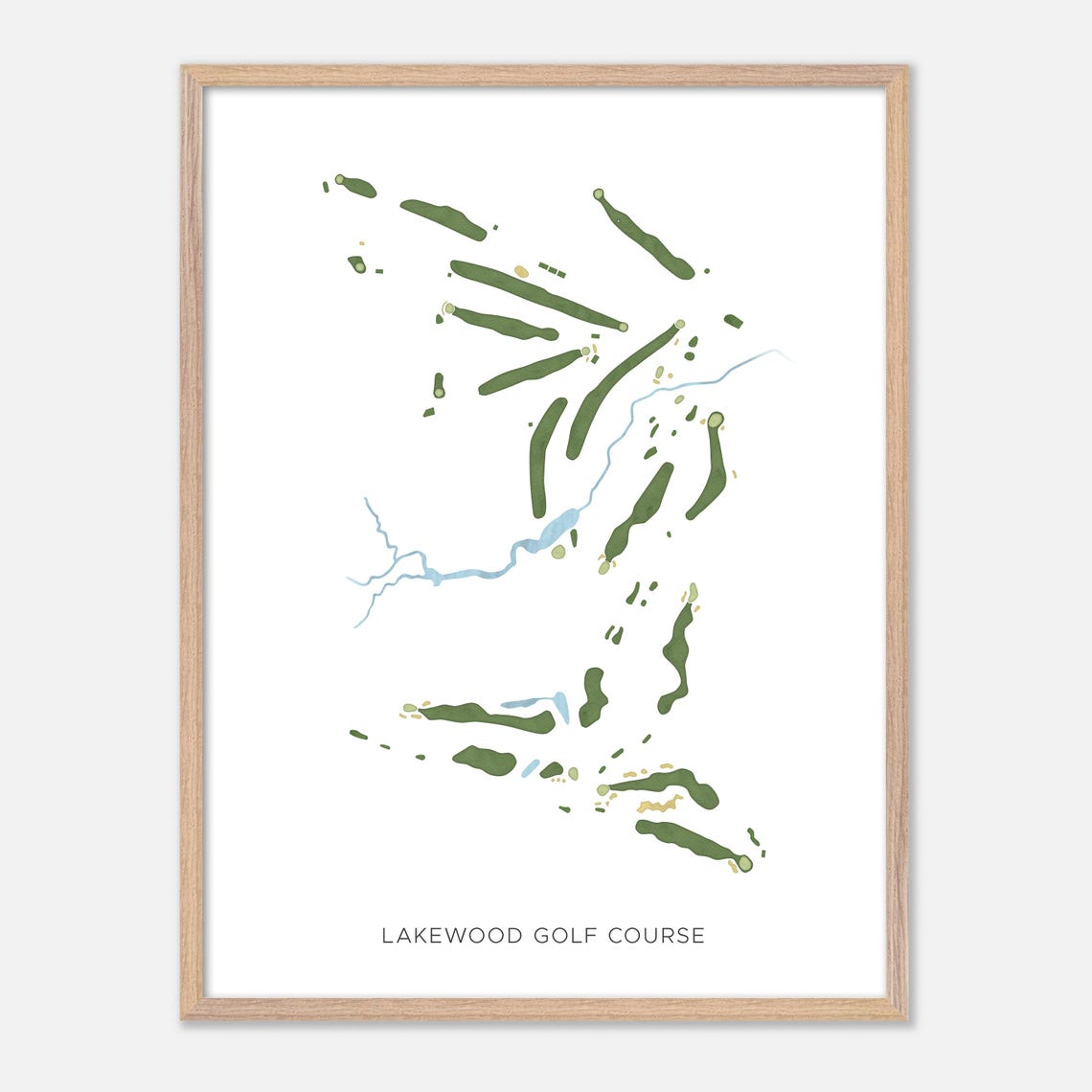 Lakewood Golf Course Madison Maine Watercolor Course Map Poster - Image 2