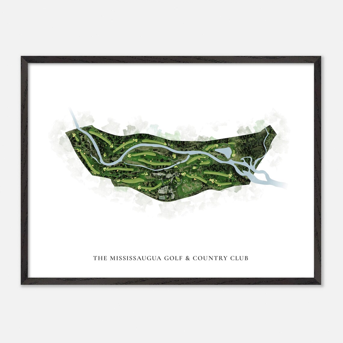 The Mississaugua Golf Country Club Classic Watercolor Map Poster - Image 4