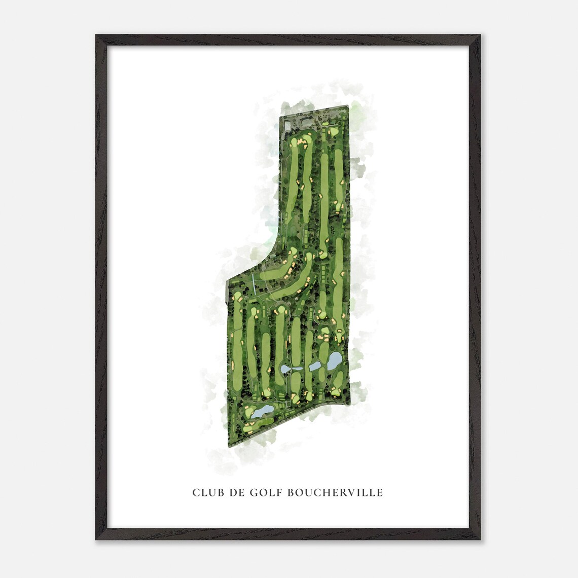 Club De Golf Boucherville Classic Aerial Watercolor Golf Map Poster - Image 2