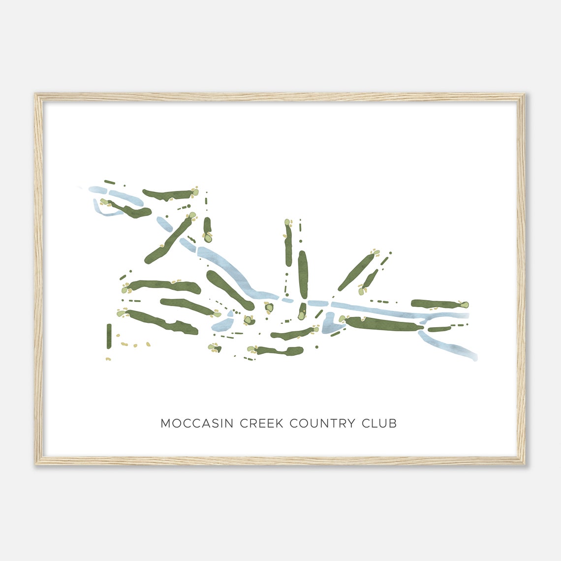 Moccasin Creek Country Club Modern Minimalist Layout Map Poster - Image 2