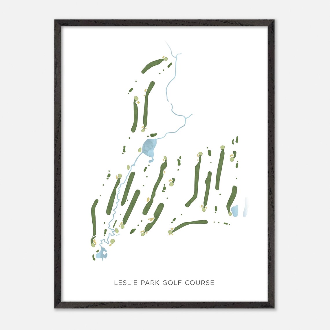 Leslie Park Golf Course Modern Minimalist Style Map Art Poster - Image 3