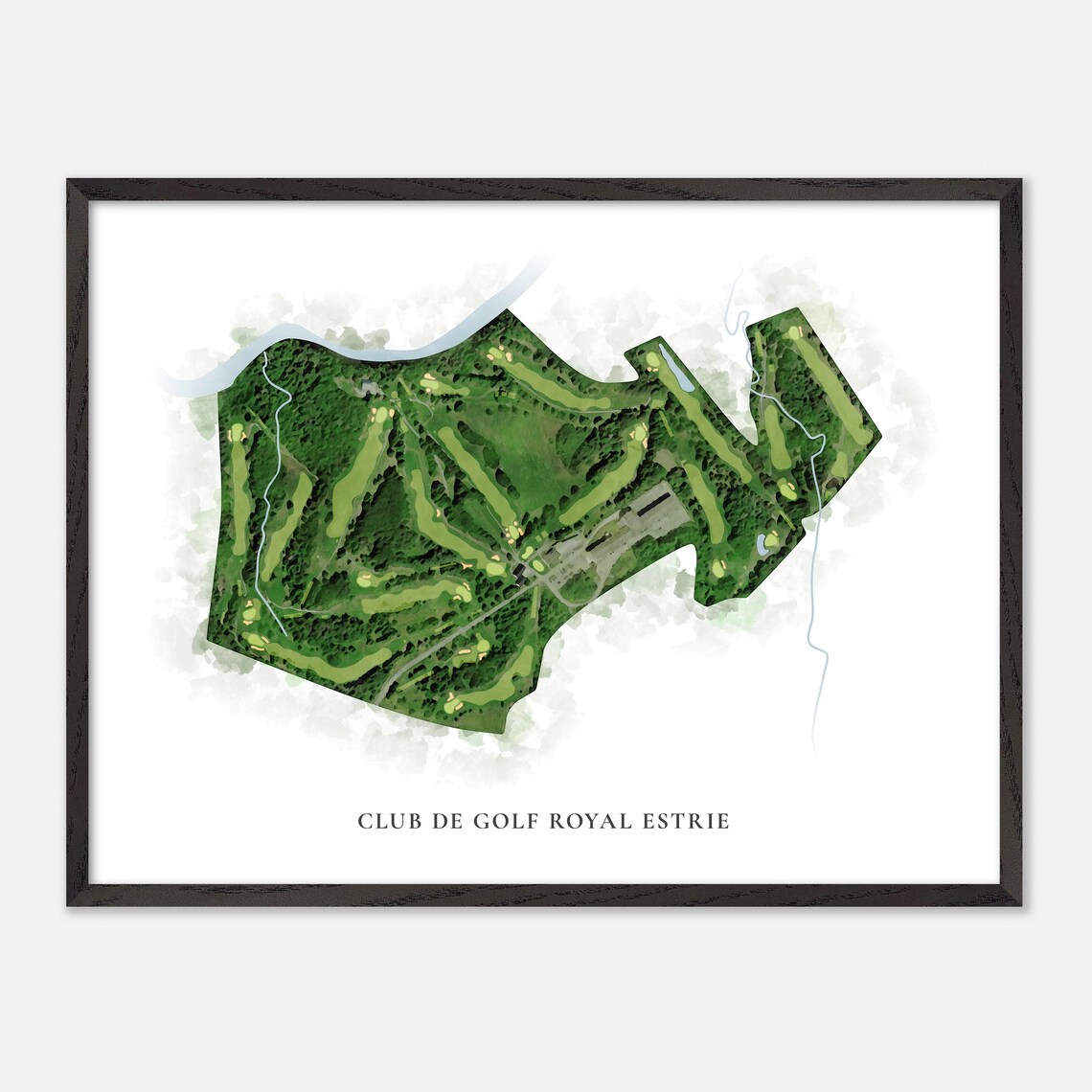 Club de Golf Royal Estrie Canada Classic Watercolor Golf Map Poster - Image 4