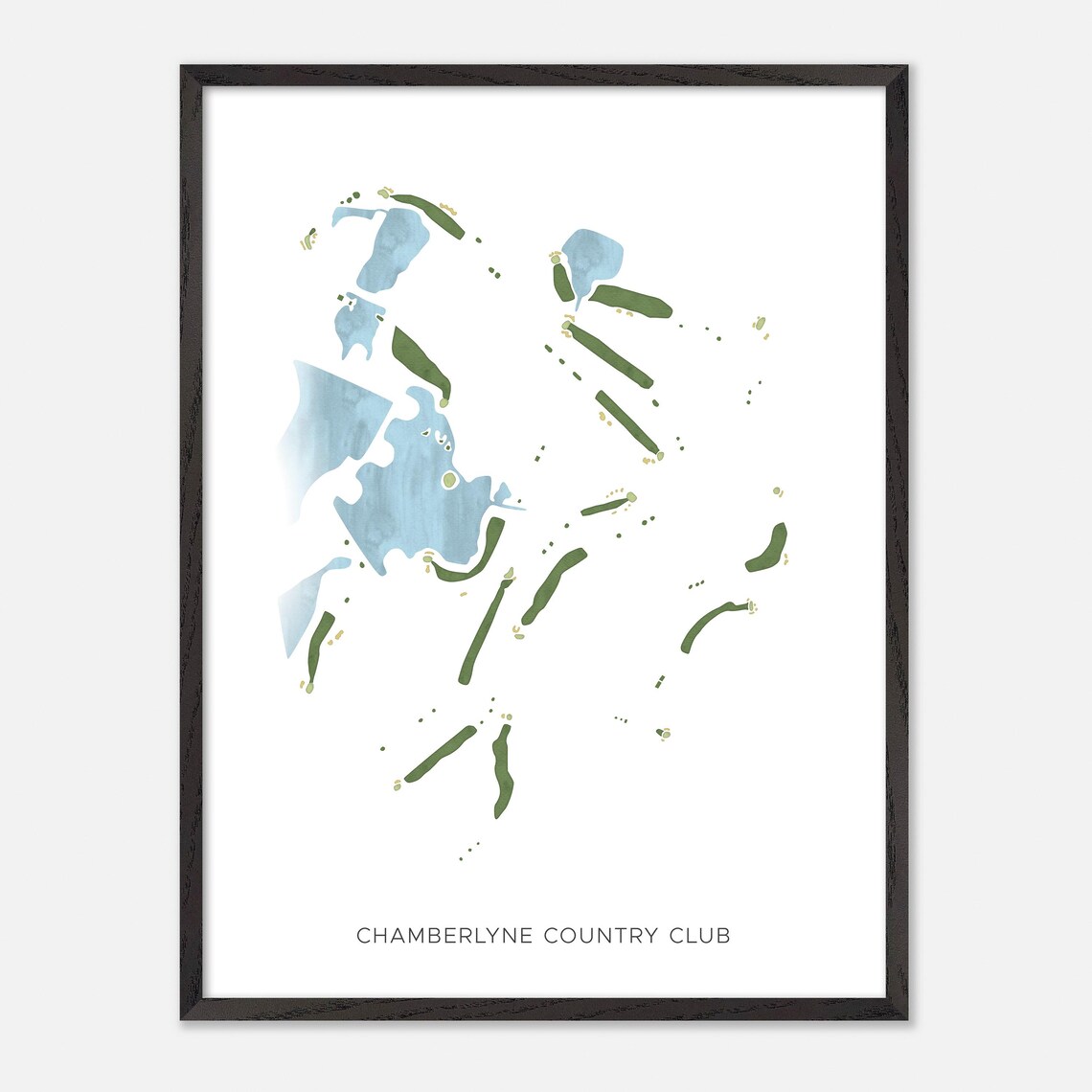 Chamberlyne Country Club Watercolor Course Map Lakeside Layout Poster - Image 3
