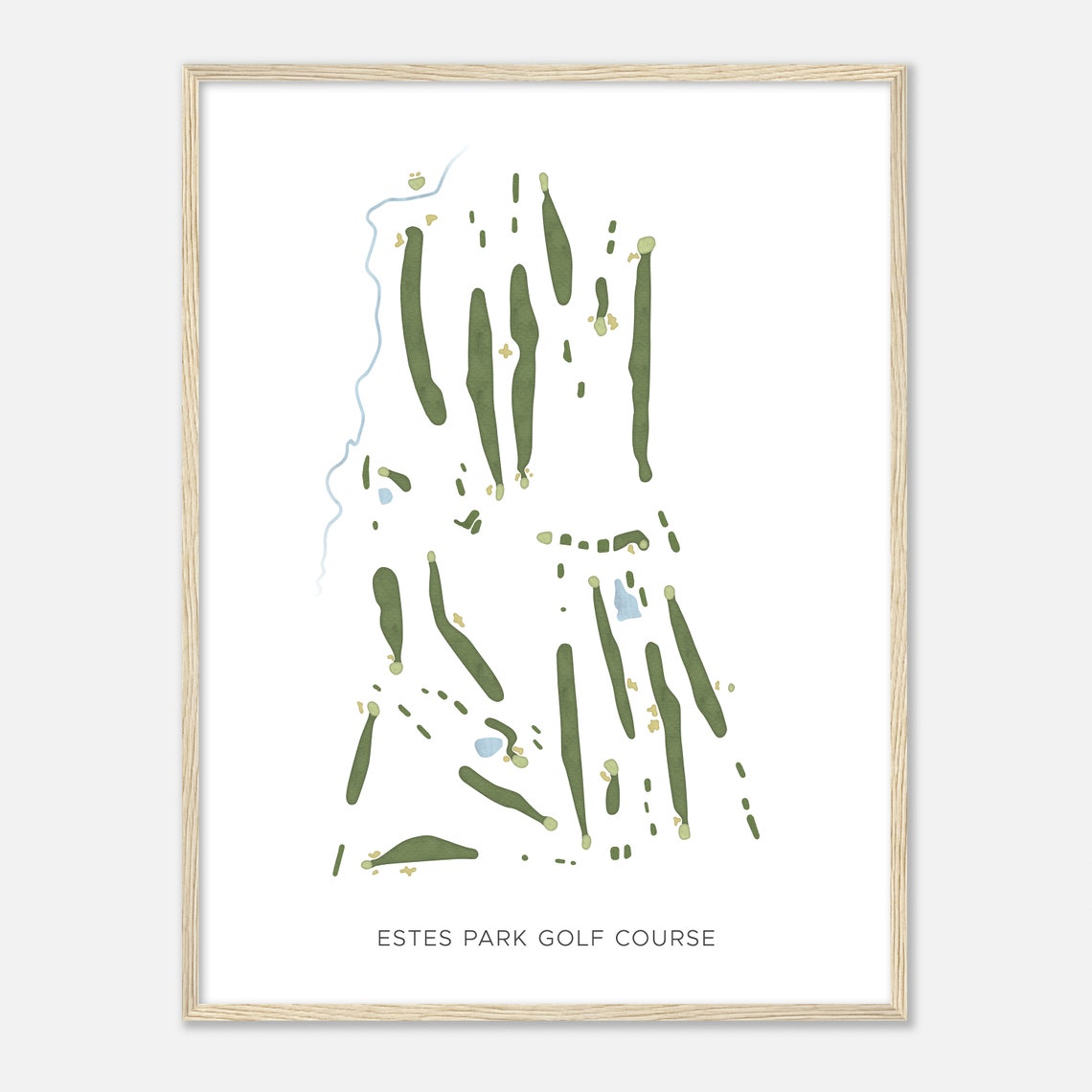 Estes Park Golf Course Modern Watercolor Course Map Art Poster