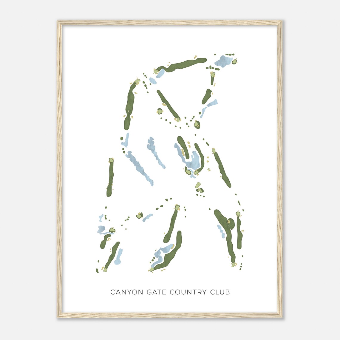Canyon Gate Country Club Modern Minimalist Course Map Golfer Poster - Image 2
