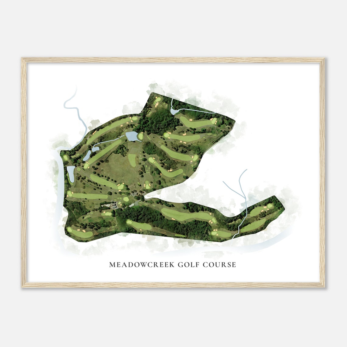 Meadowcreek Golf Course Virginia Classic Watercolor Map Poster - Image 2