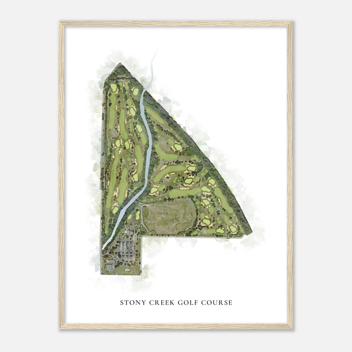 Stony Creek Golf Course Illinois Classic Watercolor Map Golfer Gift Golf Wall Art Golf Poster Print Course Layout - Image 2