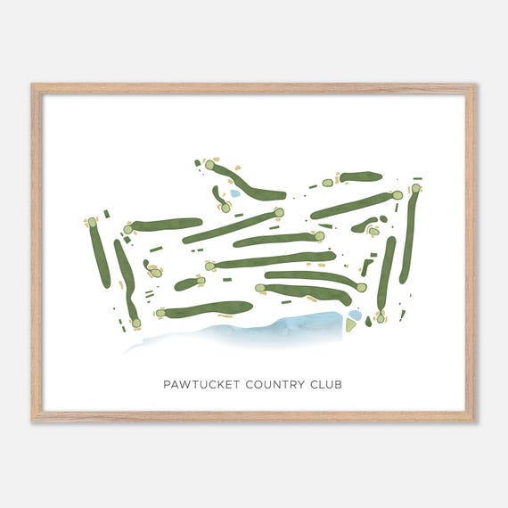 Pawtucket Country Club In Pawtucket Rhode Island Modern Watercolor Map Golfer Gift Golf Wall Art Golf Poster Print Course Layout