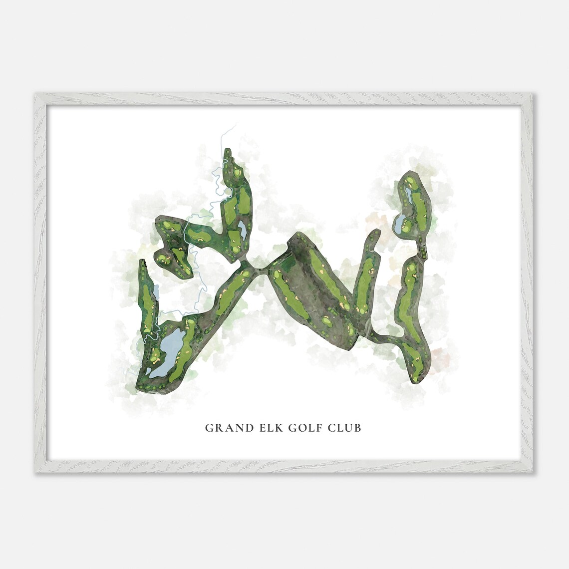 Grand Elk Golf Club Granby Colorado Classic Watercolor Map Golf Poster - Image 4