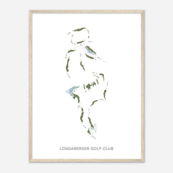 Longaberger Golf Club Ohio Modern Watercolor Map Golfer Gift Golf Wall Art Golf Poster Print Course Layout