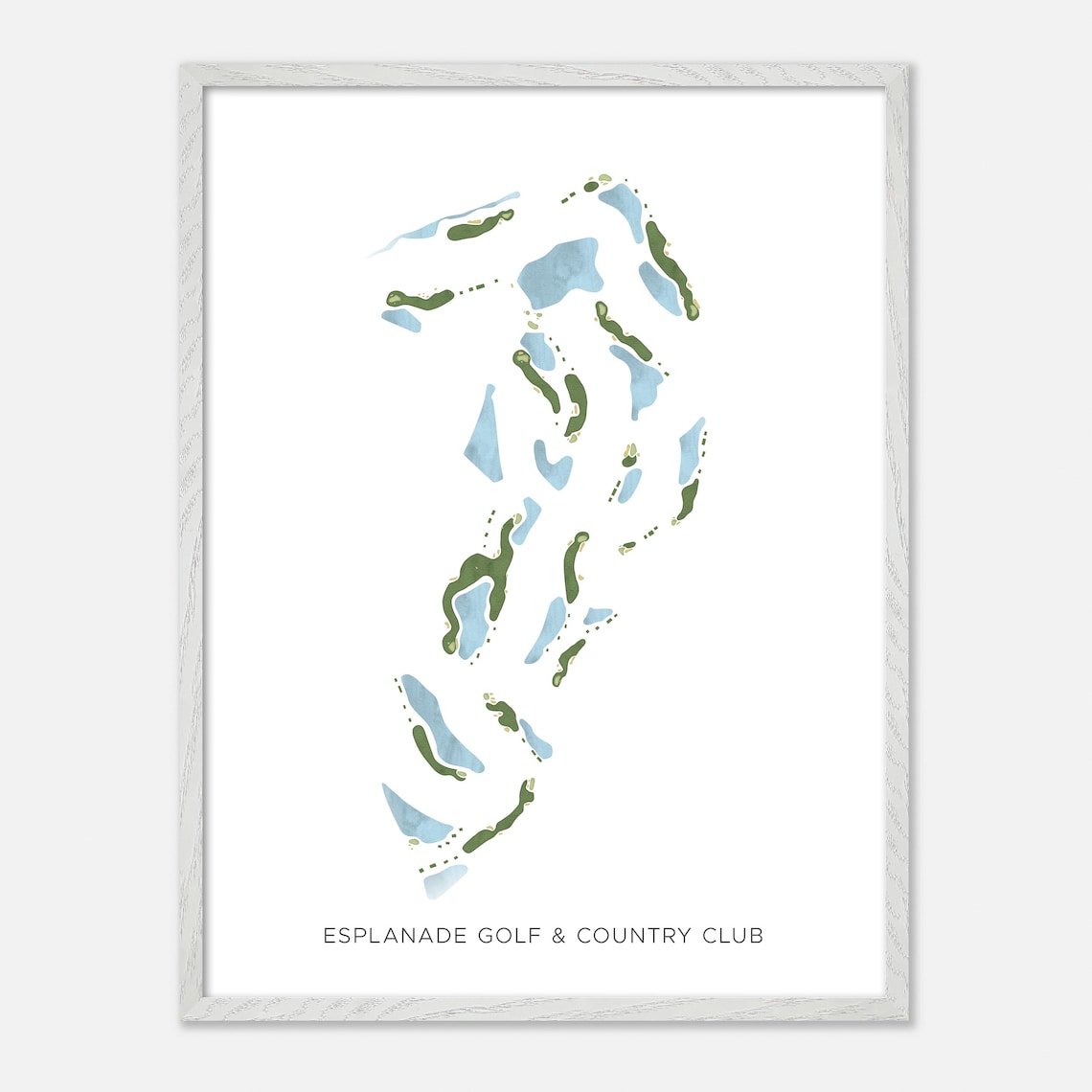 Esplanade Golf & Country Club Naples Florida Modern Watercolor Golf Map Poster - Image 2