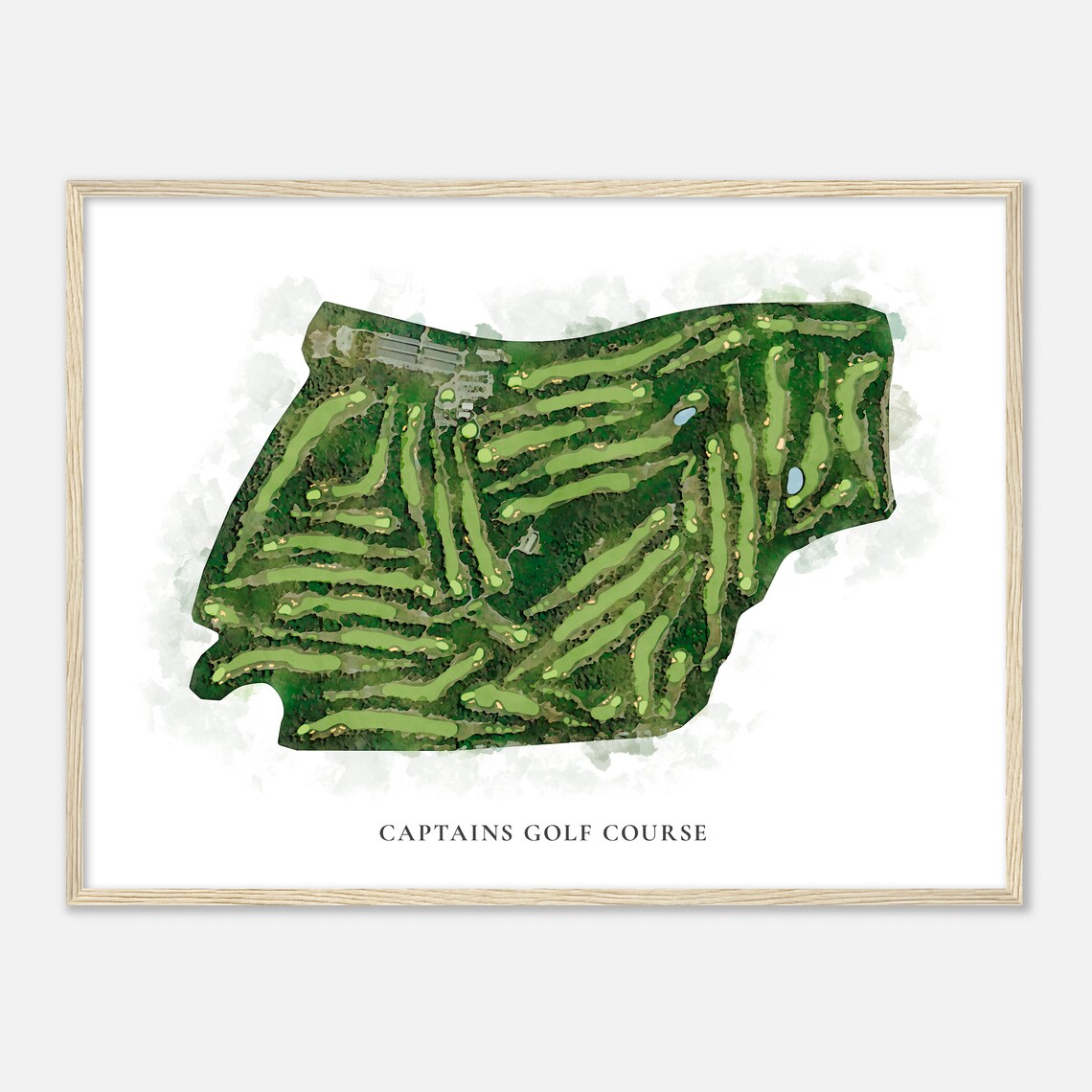 Captains Golf Course Massachusetts Classic Watercolor Map Golfer Gift Golf Wall Art Golf Poster Print Course Layout - Image 2